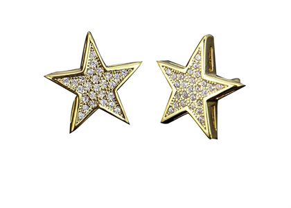 Hip Hop Iced Out Star Earrings